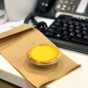 egg tart with cookie shell😍