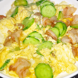 青瓜蝦仁烘蛋 Omelette with cuc...