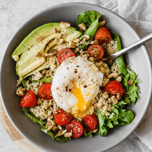 Two hard boiled eggs 
an avocado 1 tablespoon...