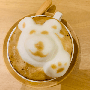 3D拉花咖啡有隻可愛ge熊仔不過...