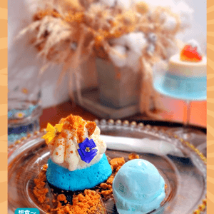 藍色甜品就很吸引🩵🩷《沖繩海鹽富士山甜品套餐》