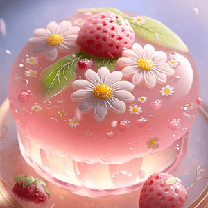 Pink Strawberry Jelly Cake