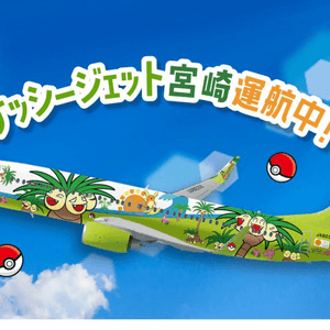 椰蛋樹彩繪班機正式啟航！九州宮崎縣寶可夢代表「椰蛋樹」有專屬飛機了~