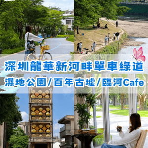 深圳新14.2km河畔單車綠道🌿臨河Cafe歎咖啡☕睇濕地公園再打卡百年古墟
