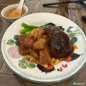 澳門葡京人懷舊茶記「招牌麵」🍜 蠔皇冬菇牛腩撈粗麵🤤 好正👍