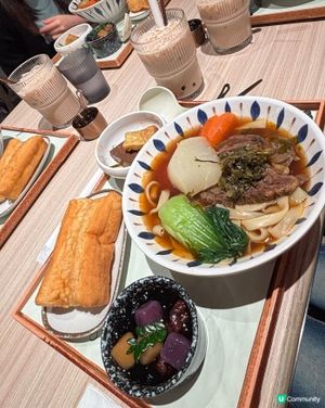 茶木$99超值牛肉麵套餐，有麵、有珍奶、還有驚喜甜點