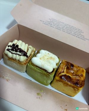 初嚐人氣巴斯克芝士蛋糕🧁方塊新滋味🤤