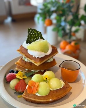 海景韓式cafe嘆蜜瓜窩夫😋