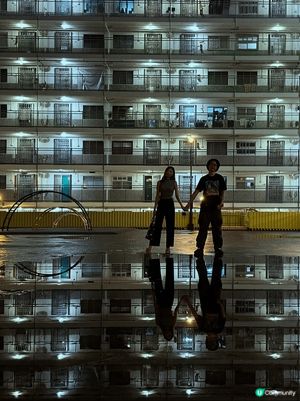 香港天空之鏡，雨後南山邨
