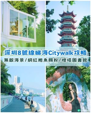 深圳地鐵8號線海邊一日遊攻略🌊打卡燈塔圖書館🌅食網紅鮑魚腸粉😍