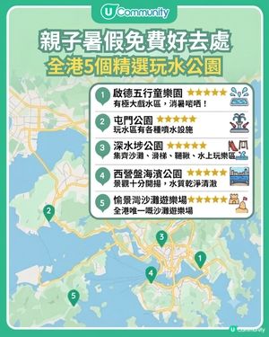 港媽港爸實測5大免費玩水公園🌊兒童消暑玩水懶人包🏄