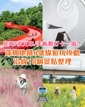 深圳地鐵6號線攻略🚇沿線18大熱門景點整理❗油菜花海/小火車/美術館必去🤩