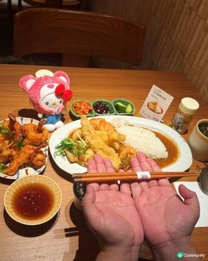 福田必試熟成咖喱飯✨
炸雞髀外脆內嫩,天婦羅蝦彈牙,咖喱香濃