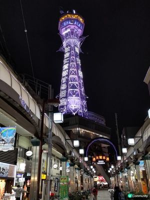 日本大阪必去打卡熱點🔥通天閣夜景靚到你唔信💜