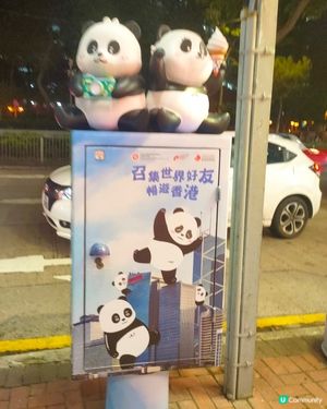 🐼尖東站前，熊貓信箱打卡熱點！📷仲有熊貓食雪糕！🍦