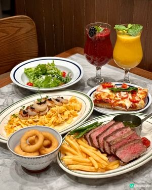 必食A4牛扒套餐🥩黑洞級任食配菜🍟