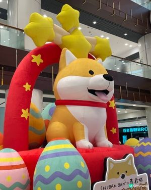 青衣城和柴犬玩遊戲