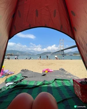 馬灣夏日🌊！沙灘吹風踢水曬太陽☀️！