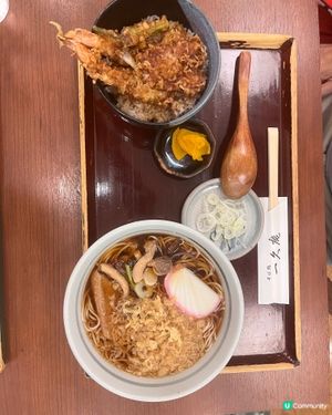 冷蕎麥麵+炸雞扒飯🤤池袋一久庵！🍜