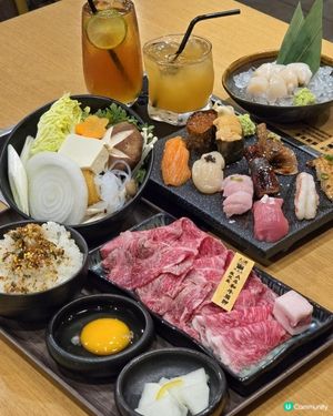 A4和牛壽喜燒+Omakase壽司同時嘆