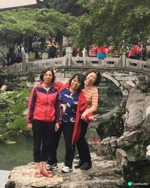 以上係我和朋友一齊到旅行的照片，係香港嘅志蓮淨苑公園,裏面山