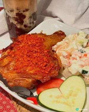 長沙灣美食——生炸風沙雞配紅豆奶茶