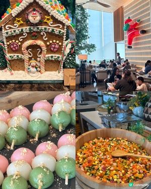 自助餐快閃買一送一，聖誕佈置打卡🎄，食物款式吸睛，超抵！👍