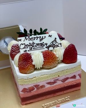 聖誕蛋糕到手！法國忌廉士多啤梨🍓🍰！