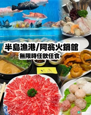 
半島漁港/阿翁火鍋館,無限時任食任飲一價全包,
人均不到3