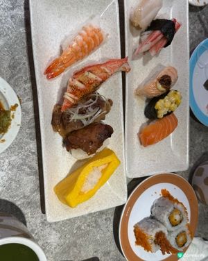 元氣下午茶壽司好抵食，有壽司，茶碗蒸，南瓜餅，蟹籽沙律，烏冬，，