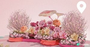 今年新城市廣場既新年裝飾全部都係粉紅色，加埋沙田既唔同風景，