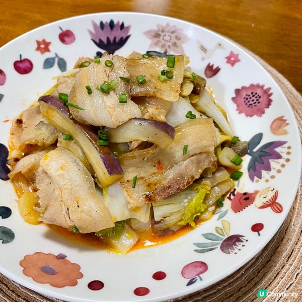 豆瓣醬炒茄子🍆娃娃菜豬腩片（二人份量）