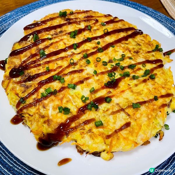 椰菜甘筍絲蛋餅燒