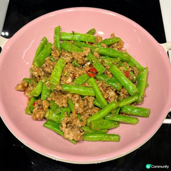 欖菜肉碎炒四季豆
