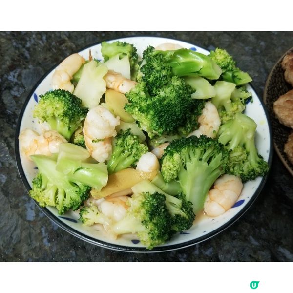 晚餐 :  香煎藕餅 西蘭花炒蝦仁