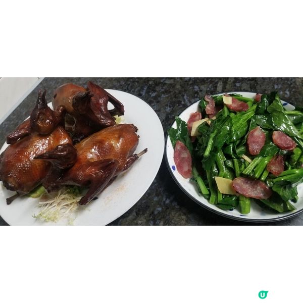 晚餐 : 臘腸炒芥蘭苗  炸乳鴿 無花果霸王花豬骨湯 蛋炒飯