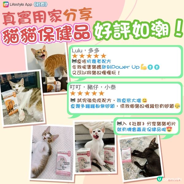 【毛孩熱話📣】免費試用「純天然貓貓保健品」💯