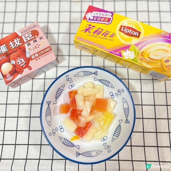 消暑甜品！茉莉花茶荔枝啫喱🌸