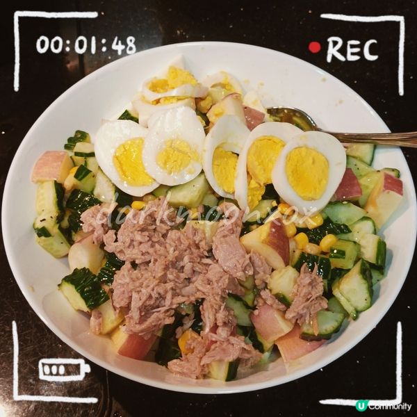 吞拿魚青瓜蘋果粟米沙律🥗