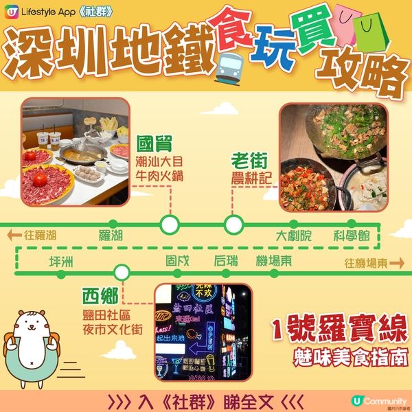 【1號羅寶線】深圳沿線最潮玩點好食攻略！