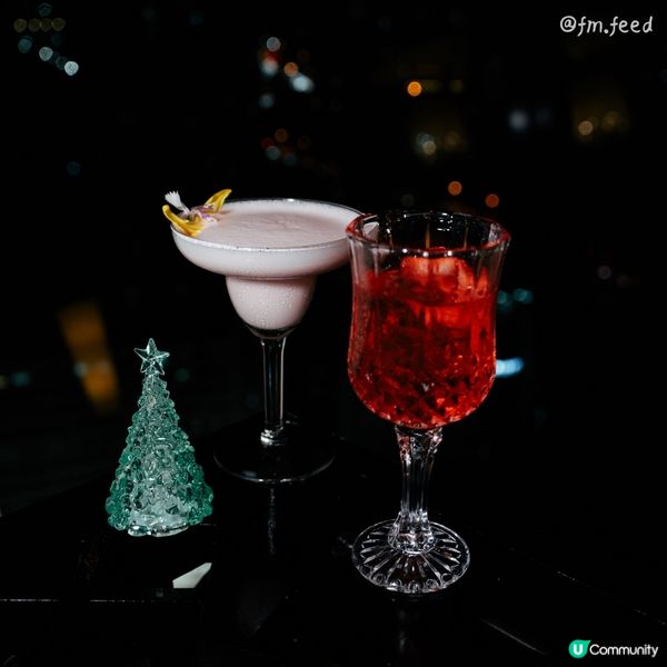 難忘嘅360度全景，配上聖誕主題雞尾酒🍸