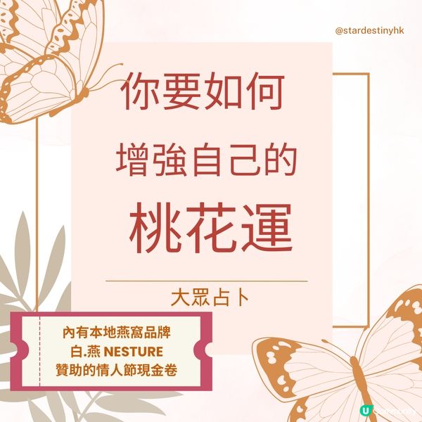 大眾占卜:你要如何增強自己的桃花運?(內含本地燕窩品牌白.燕