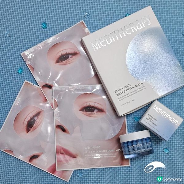 旅行補水神器 ~ 水藍深層補濕凝膠面膜+水藍雙效補濕乳霜