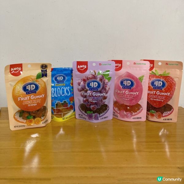 AMOS阿麥斯4D水果爆汁軟糖及4D積木軟糖