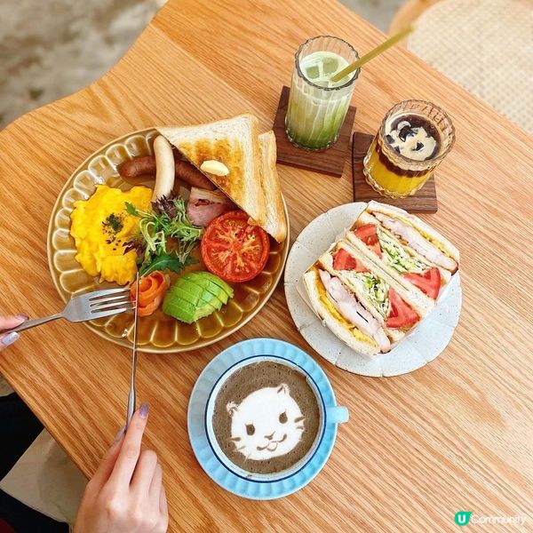 鬧市中的台灣Cafe😍必食爆餡豐富吐司🍞可愛咖啡拉花