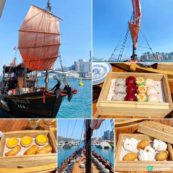 第一次坐船食下午茶🥰 在🇭🇰做一日遊客