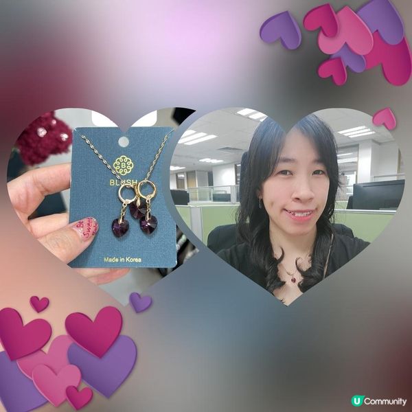 《紫晶耳環頸鍊套裝》