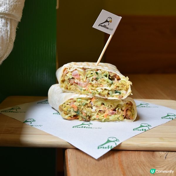 [澳門素食] 大三巴 | Puffin Café：澳門純素西餐首選 漢堡卷餅沙冰各有特色