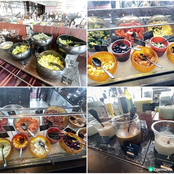 [香港素食] 尖沙咀 | The Lounge & Bar：102樓海景純素美食 午市自選健康沙律吧 低碳高蛋白菜式