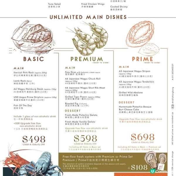 尖沙咀海景餐廳•高質美食2小時任食💖👍